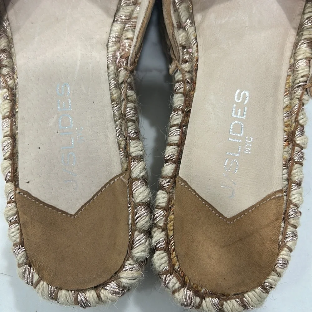 Anthropologie J‎ Slides Risty Espadrille Suede Bow Slides size 8